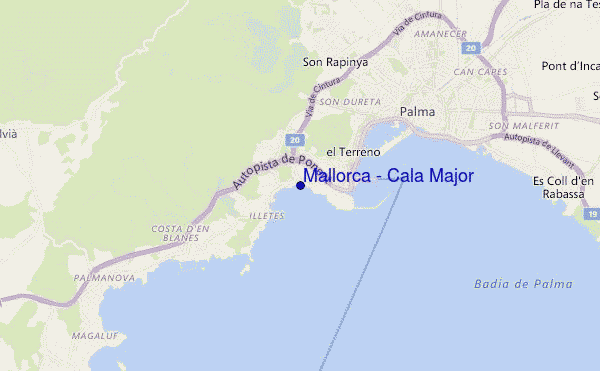 mapa de localização de Mallorca - Cala Major