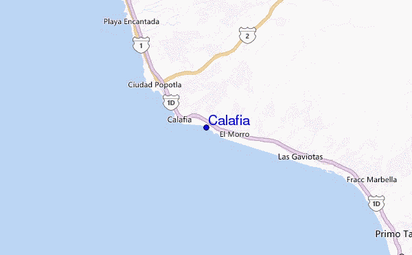 mapa de localização de Calafia