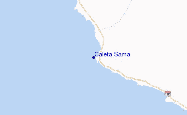 mapa de localização de Caleta Sama