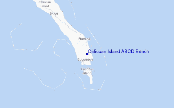 mapa de localização de Calicoan Island ABCD Beach