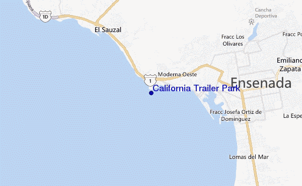 mapa de localização de California Trailer Park