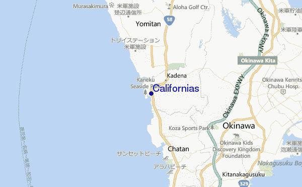 mapa de localização de Californias