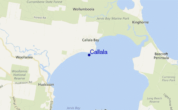 mapa de localização de Callala