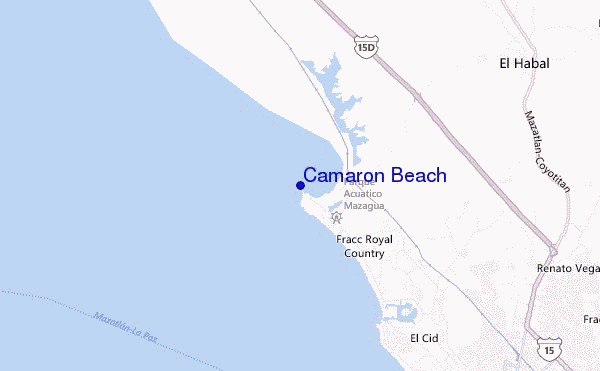 mapa de localização de Camaron Beach