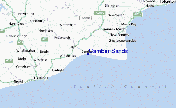 Camber Sands Location Map