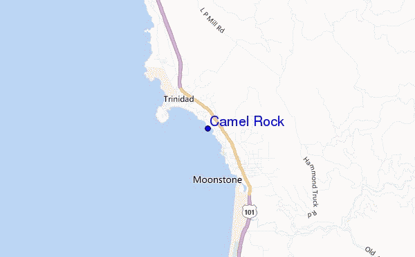 mapa de localização de Camel Rock