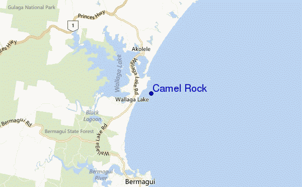 mapa de localização de Camel Rock