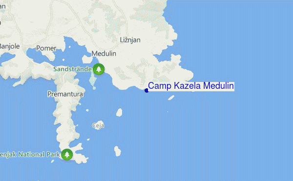 mapa de localização de Camp Kazela Medulin