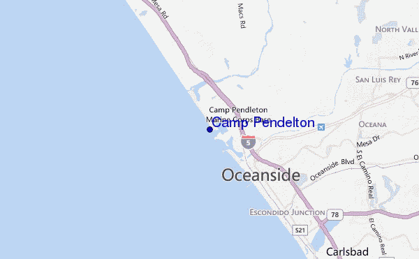 mapa de localização de Camp Pendelton