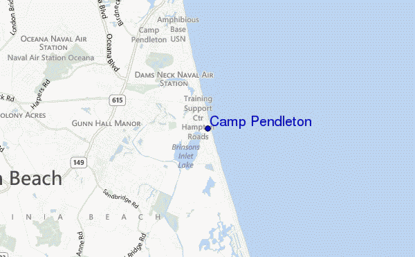 mapa de localização de Camp Pendleton