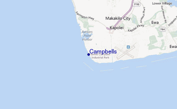 mapa de localização de Campbells