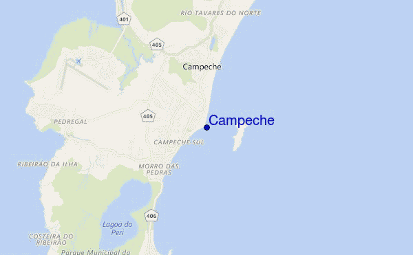 mapa de localização de Campeche
