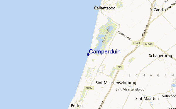 mapa de localização de Camperduin
