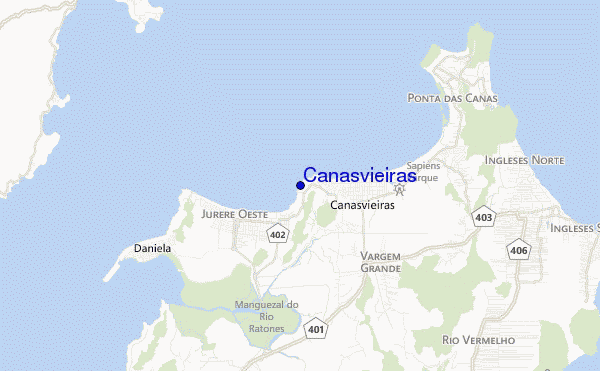 mapa de localização de Canasvieiras