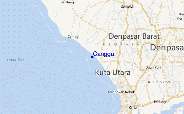 mapa de localização de Canggu