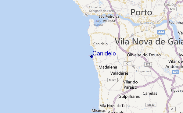 mapa de localização de Canidelo