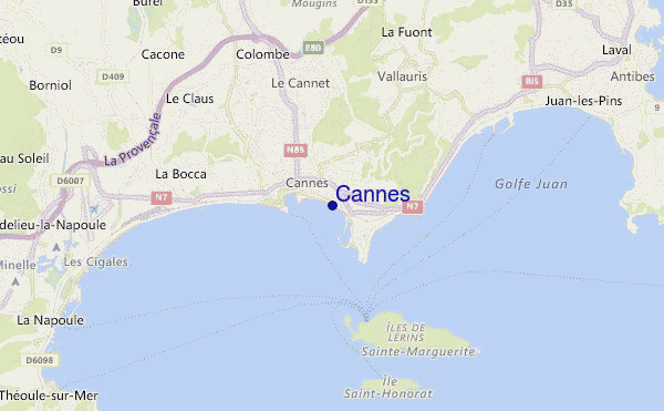 mapa de localização de Cannes