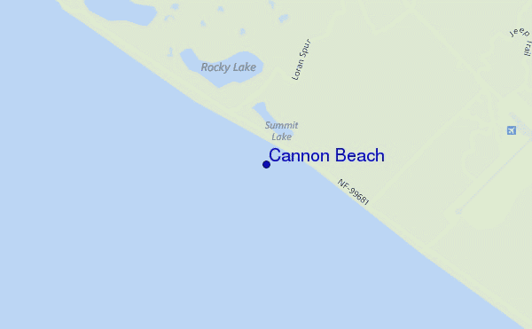 mapa de localização de Cannon Beach