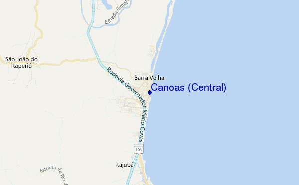 mapa de localização de Canoas (Central)