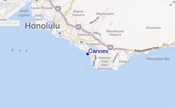 mapa de localização de Canoes