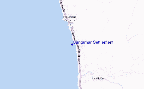 mapa de localização de Cantamar Settlement
