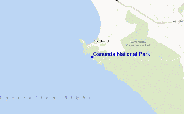mapa de localização de Canunda National Park
