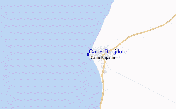 mapa de localização de Cape Boujdour