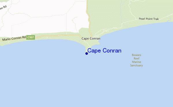 mapa de localização de Cape Conran