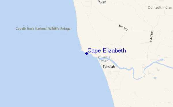 mapa de localização de Cape Elizabeth