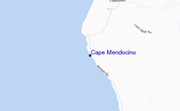mapa de localização de Cape Mendocino