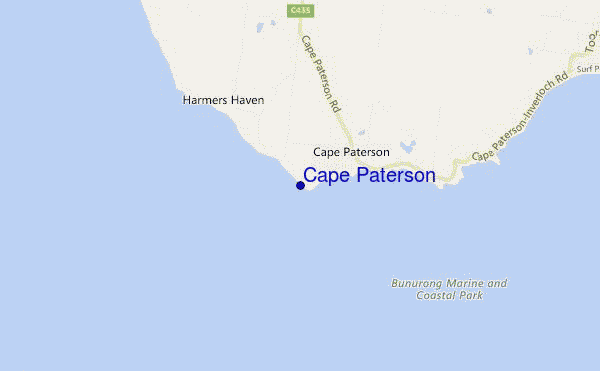 mapa de localização de Cape Paterson