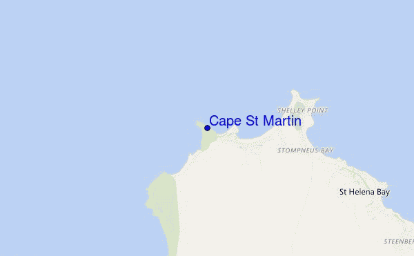 mapa de localização de Cape St Martin