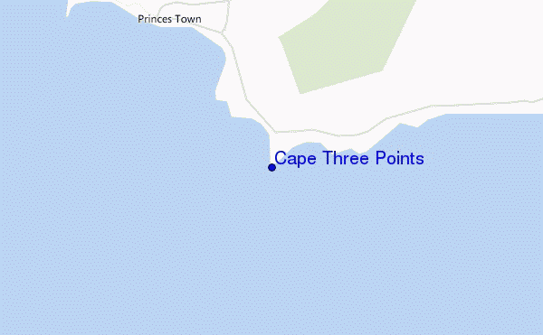 mapa de localização de Cape Three Points