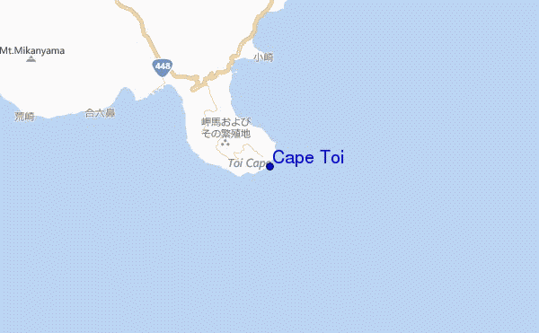 mapa de localização de Cape Toi