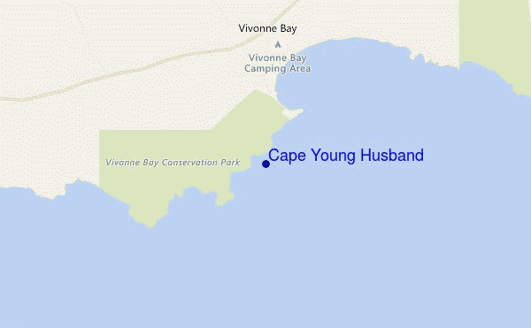 mapa de localização de Cape Young Husband