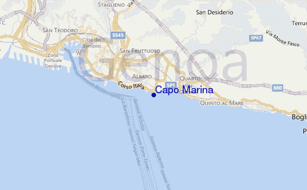 mapa de localização de Capo Marina