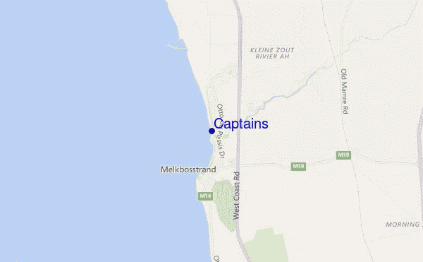 mapa de localização de Captains