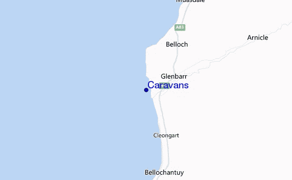 mapa de localização de Caravans