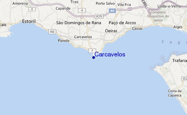 mapa de localização de Carcavelos