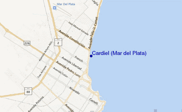 mapa de localização de Cardiel (Mar del Plata)