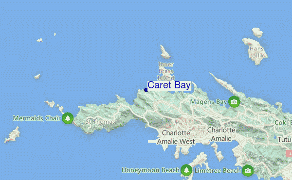 mapa de localização de Caret Bay
