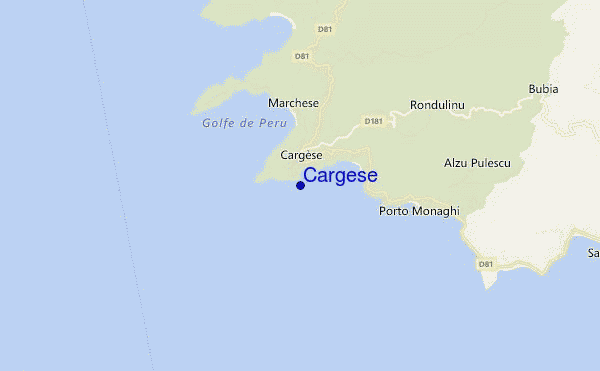 mapa de localização de Cargese