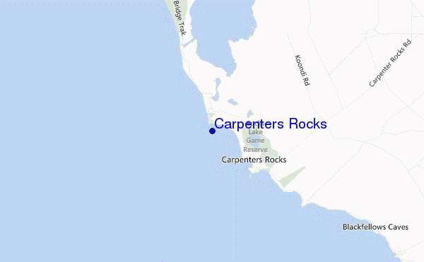 mapa de localização de Carpenters Rocks