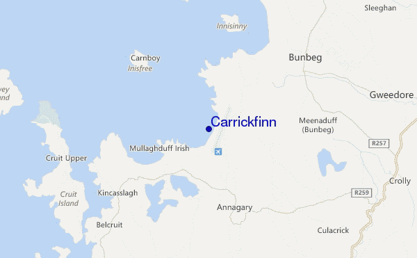 mapa de localização de Carrickfinn
