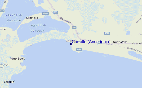 mapa de localização de Cartello (Ansedonia)
