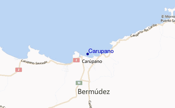 mapa de localização de Carupano