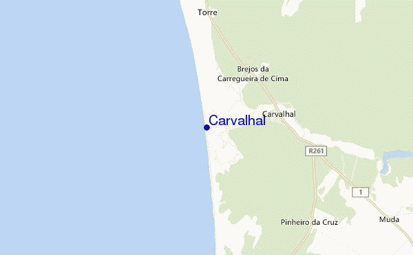mapa de localização de Carvalhal