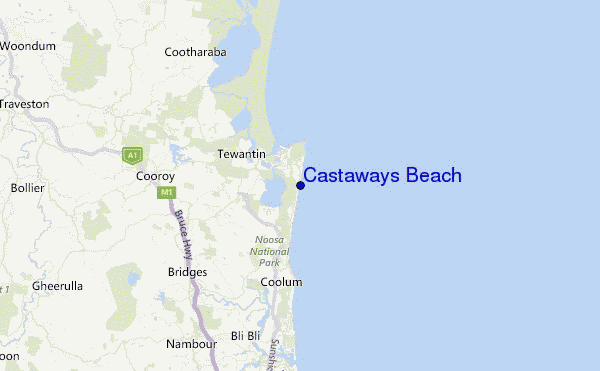 Castaways Beach Location Map