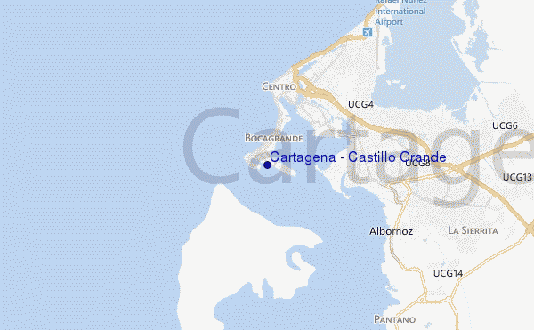 mapa de localização de Cartagena - Castillo Grande