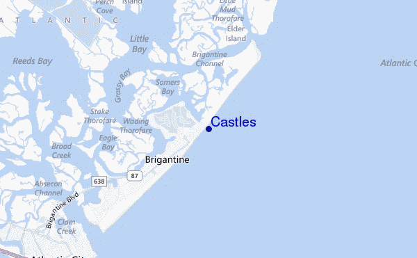 mapa de localização de Castles